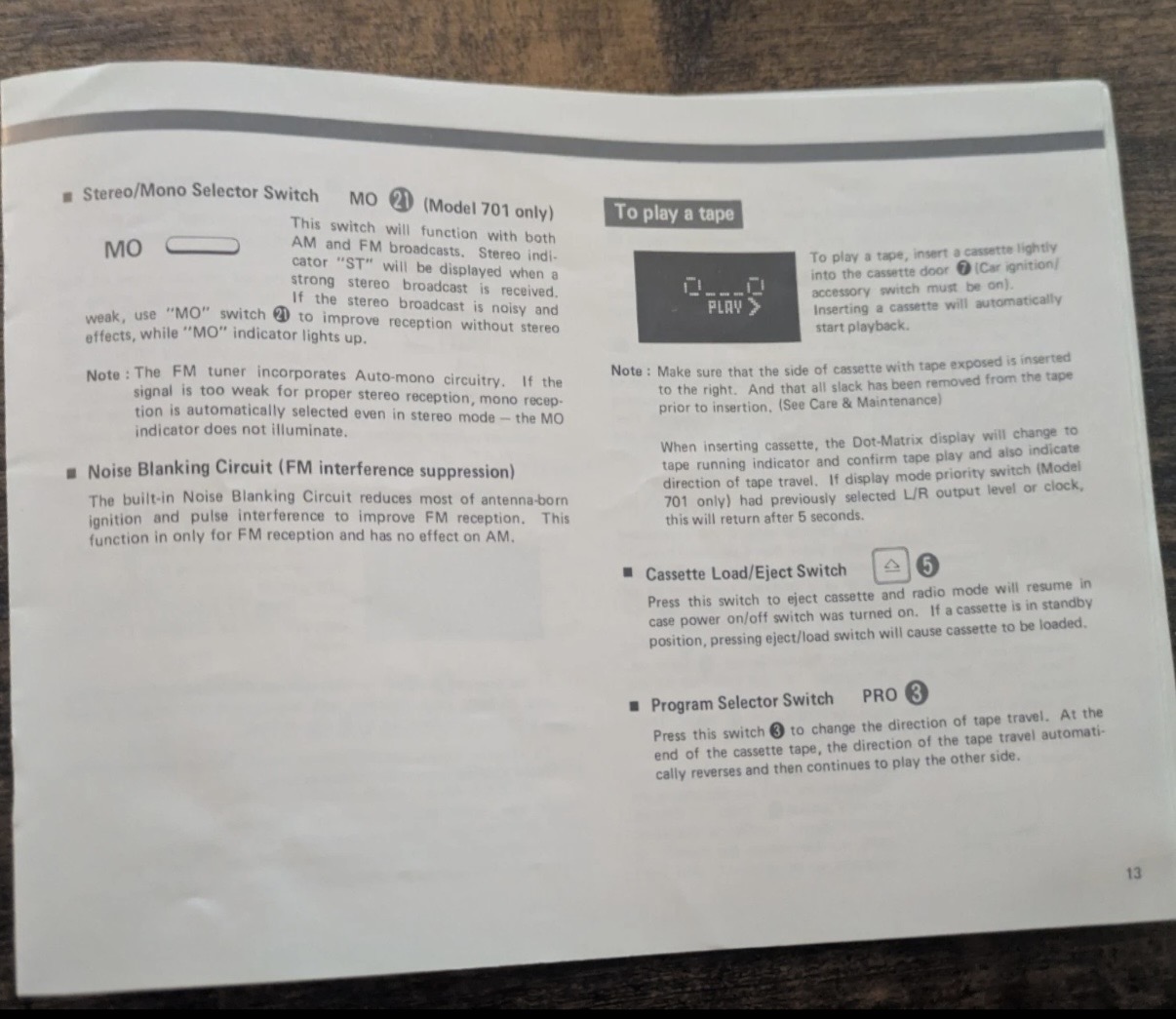 Marantz 701 user manual page 13